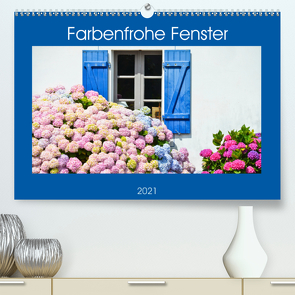 Farbenfrohe Fenster (Premium, hochwertiger DIN A2 Wandkalender 2021, Kunstdruck in Hochglanz) von Schmidt,  Brinja