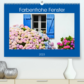 Farbenfrohe Fenster (Premium, hochwertiger DIN A2 Wandkalender 2023, Kunstdruck in Hochglanz) von Schmidt,  Brinja