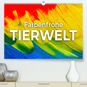 Farbenfrohe Tierwelt (hochwertiger Premium Wandkalender 2024 DIN A2 quer), Kunstdruck in Hochglanz von Monkey,  Happy