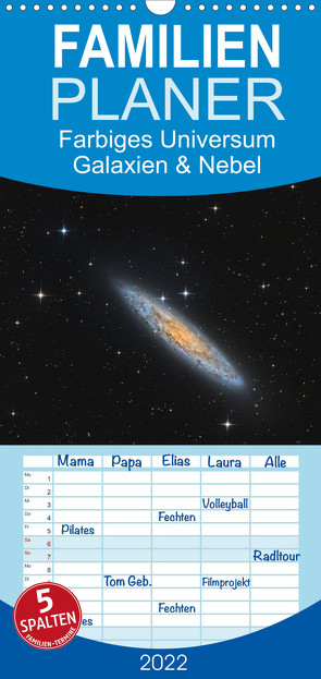 Familienplaner Farbiges Universum Galaxien und Nebel (Wandkalender 2022 , 21 cm x 45 cm, hoch) von Kai Wiechen,  Dr.