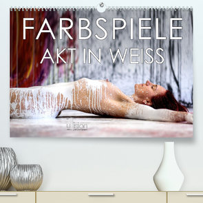 Farbspiele – Akt in Weiß (Premium, hochwertiger DIN A2 Wandkalender 2022, Kunstdruck in Hochglanz) von Allgaier (ullision) www.ullision.com,  Ulrich