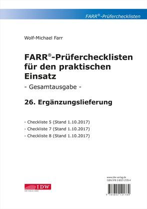 FARR Prüferchecklisten für den praktischen Einsatz von Farr,  Wolf-Michael