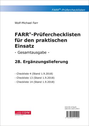 FARR Prüferchecklisten für den praktischen Einsatz von Farr,  Wolf-Michael