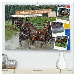 Faszination Fahrsport – Zweispänner im Galopp durch den Parcour (hochwertiger Premium Wandkalender 2024 DIN A2 quer), Kunstdruck in Hochglanz von Kleemann,  Claudia