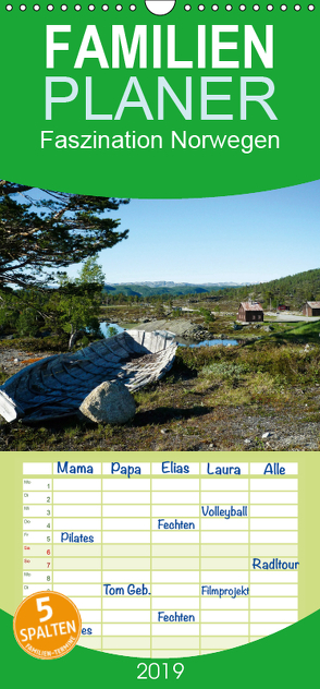 Faszination Norwegen – Familienplaner hoch (Wandkalender 2019 , 21 cm x 45 cm, hoch) von Rieger,  Andreas