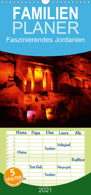 Faszinierendes Jordanien – Familienplaner hoch (Wandkalender 2021 , 21 cm x 45 cm, hoch) von Raab,  Karsten-Thilo