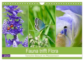 Fauna trifft Flora – Tierischer Besuch im Pflanzenreich (Wandkalender 2024 DIN A4 quer), CALVENDO Monatskalender von B-B Müller,  Christine