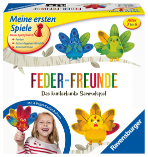 Ravensburger 20587- Feder-Freunde – Kinderspiel, ein kunterbuntes Sammelspiel für 2-4 Spieler, Farben lernen ab 3 Jahren von Forrest-Pruzan Creative