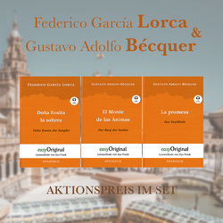 Federico García Lorca & Gustavo Adolfo Bécquer (Bücher + 3 MP3 Audio-CDs) – Lesemethode von Ilya Frank von Bécquer,  Gustavo Adolfo, Frank,  Ilya, Kessler,  Mia, Lorca,  Federico García, Peters,  Ralf