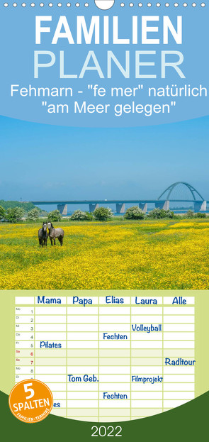 Familienplaner Fehmarn – „fe mer“ natürlich „am Meer gelegen“ (Wandkalender 2022 , 21 cm x 45 cm, hoch) von Wackenhut,  Jürgen