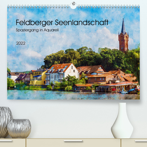 Feldberger Seenlandschaft – Spaziergang in Aquarell (Premium, hochwertiger DIN A2 Wandkalender 2022, Kunstdruck in Hochglanz) von Waurick,  Kerstin