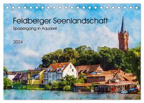 Feldberger Seenlandschaft – Spaziergang in Aquarell (Tischkalender 2024 DIN A5 quer), CALVENDO Monatskalender von Waurick,  Kerstin