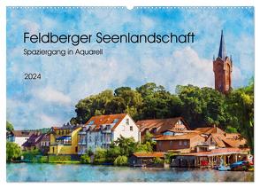 Feldberger Seenlandschaft – Spaziergang in Aquarell (Wandkalender 2024 DIN A2 quer), CALVENDO Monatskalender von Waurick,  Kerstin