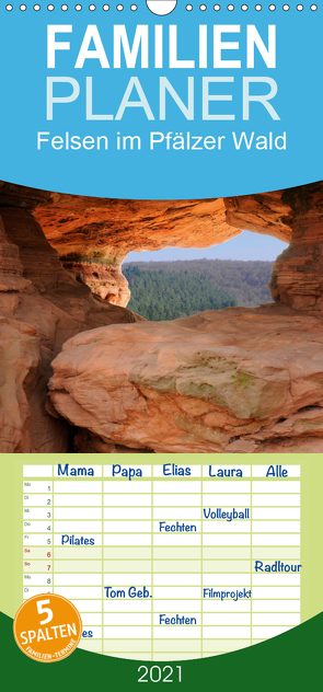 Felsen im Pfälzer Wald – Familienplaner hoch (Wandkalender 2021 , 21 cm x 45 cm, hoch) von Ebardt,  Michael