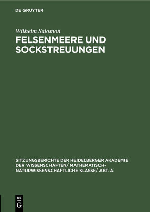 Felsenmeere und Sockstreuungen von Salomon,  Wilhelm