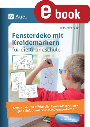 Fensterdeko mit Kreidemarkern für die Grundschule von Kapp,  Alexandra