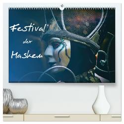 Festival der Masken (hochwertiger Premium Wandkalender 2024 DIN A2 quer), Kunstdruck in Hochglanz von Hampe,  Gabi