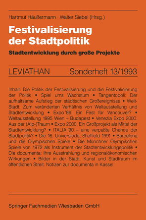 Festivalisierung der Stadtpolitik von Häußermann,  Hartmut, Siebel,  Walter