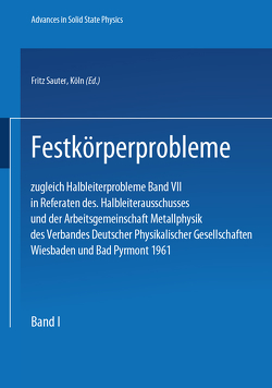 Festkörperprobleme 1 von Sauter,  F.