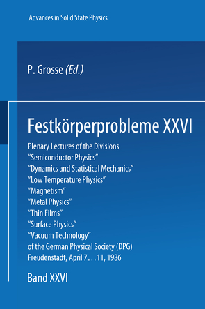 Festkörperprobleme 26 von Grosse,  P.