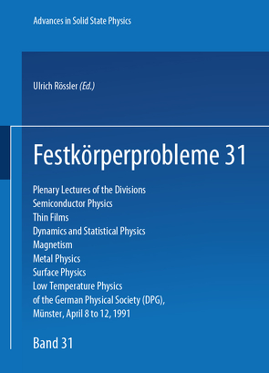 Festkörperprobleme 31 von Rossler,  U.