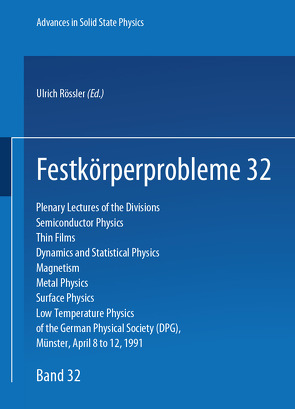 Festkörperprobleme 32 von Rossler,  U.