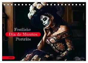 Festliche Dia de Muertos Porträts (Tischkalender 2024 DIN A5 quer), CALVENDO Monatskalender von Frost,  Anja