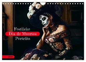 Festliche Dia de Muertos Porträts (Wandkalender 2024 DIN A4 quer), CALVENDO Monatskalender von Frost,  Anja