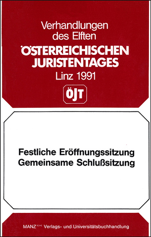 Festliche Eröffnungssitzung Gemeinsame Schlußsitzung