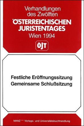 Festliche Eröffnungssitzung Gemeinsame Schlußsitzung