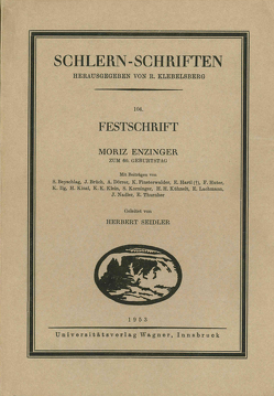 Festschrift Moriz Enzinger zum 60. Geburtstag von Seidler,  Herbert