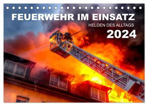 FEUERWEHR IM EINSATZ (Tischkalender 2024 DIN A5 quer), CALVENDO Monatskalender von CONNECT 112 Marcus Heinz,  MH