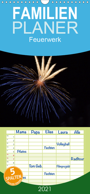 Feuerwerk – Familienplaner hoch (Wandkalender 2021 , 21 cm x 45 cm, hoch) von E. Klein,  Tim