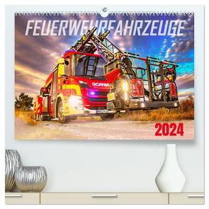 Feurwehrfahrzeuge (hochwertiger Premium Wandkalender 2024 DIN A2 quer), Kunstdruck in Hochglanz von CONNECT 112 Marcus Heinz,  MH