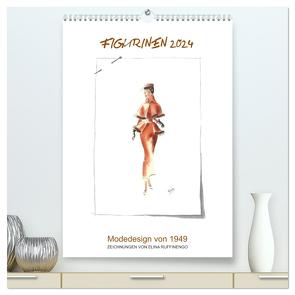 FIGURINEN 2024 – Modedesign von 1949 – Zeichnungen von Elina Ruffinengo (hochwertiger Premium Wandkalender 2024 DIN A2 hoch), Kunstdruck in Hochglanz von Ruffinengo / Elina Ruffinengo,  Rolando