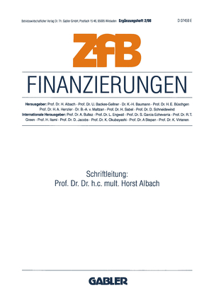 Finanzierungen von Albach,  Horst