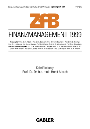 Finanzmanagement 1999 von Albach,  Horst