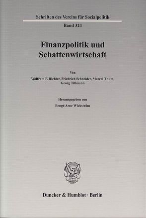 Finanzpolitik und Schattenwirtschaft. von Wickström,  Bengt-Arne