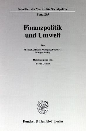 Finanzpolitik und Umwelt. von Genser,  Bernd