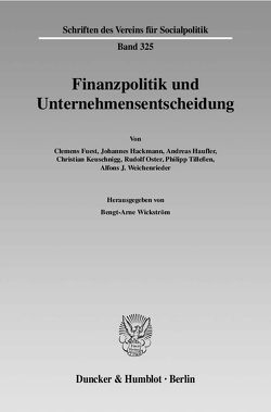 Finanzpolitik und Unternehmensentscheidung. von Wickström,  Bengt-Arne