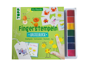 Fingerstempeln. Bastelblock mit Stempelfarbe von Pedevilla,  Pia