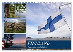 FINNLAND Traumhafte Landschaften (Wandkalender 2024 DIN A3 quer), CALVENDO Monatskalender von Viola,  Melanie