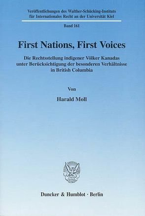 First Nations, First Voices. von Moll,  Harald