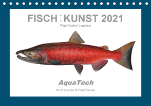 Fisch als Kunst 2021: Pazifische Lachse (Tischkalender 2021 DIN A5 quer) von Vecsei,  Paul