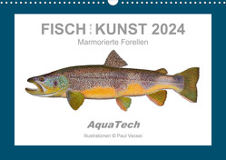 Fisch als Kunst 2024: Marmorierte Forellen (Wandkalender 2024 DIN A3 quer), CALVENDO Monatskalender von Vecsei,  Paul