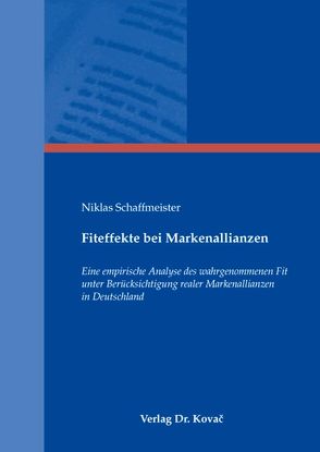 Fiteffekte bei Markenallianzen von Schaffmeister,  Niklas