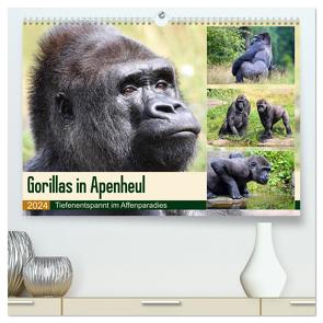 Flachlandgorillas in Apenheul (hochwertiger Premium Wandkalender 2024 DIN A2 quer), Kunstdruck in Hochglanz von und Michael Herzog,  Yvonne