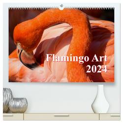 Flamingo Art 2024 (hochwertiger Premium Wandkalender 2024 DIN A2 quer), Kunstdruck in Hochglanz von Steinwald,  Max