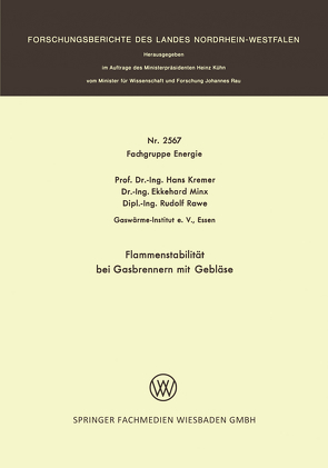 Flammenstabilität bei Gasbrennern mit Gebläse von Kremer,  Hans