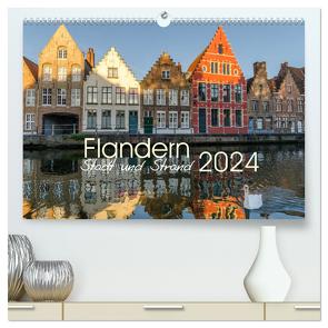 Flandern – Stadt und Strand (hochwertiger Premium Wandkalender 2024 DIN A2 quer), Kunstdruck in Hochglanz von Herm,  Olaf